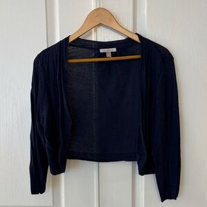 Roz & Ali Navy Blue Open-Front Shrug